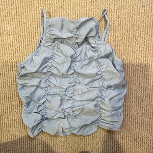 Elegant Ruched Camisole in Light Blue